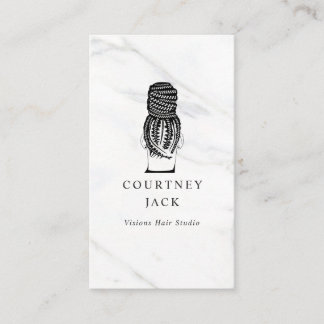 Hair Braider Braids Hairstylist Luxury Marble  Business Card