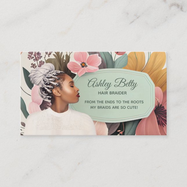 Hair Braider Business Cards (Front)