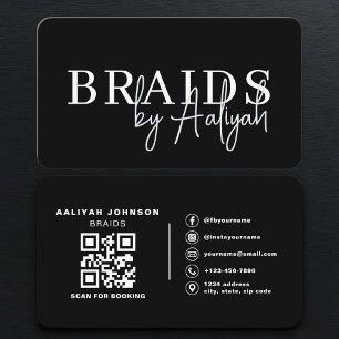 Hair Braiding Booking QR Code Business Card