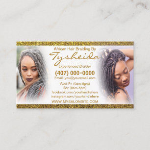 Hair Braiding Loctician Business Card Template