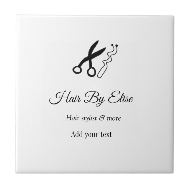 Hair by add name contact info social media website tile (Front)
