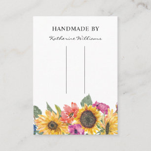 Hair Clip Barrette Display Card Sunflower Floral