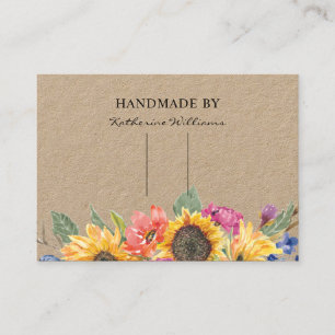 Hair Clip Barrette Display Card   Sunflower Floral