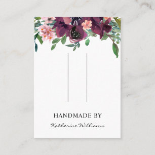 Hair Clip Barrette Display Card Watercolor Floral