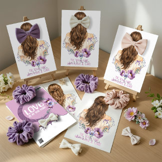 Hair Clip & Scrunchie Display Card Floral Boutiqe