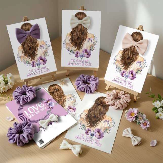 Hair Clip & Scrunchie Display Card  Floral Boutiqe (hair clip display cards )