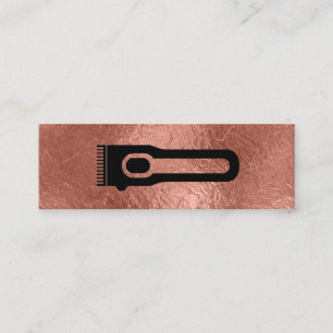Hair Clipper   Barber Stylist   Rose Gold Foil Mini Business Card