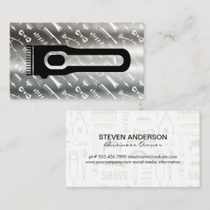 Hair Clippers   Barber Pattern   Metallic  Business Card