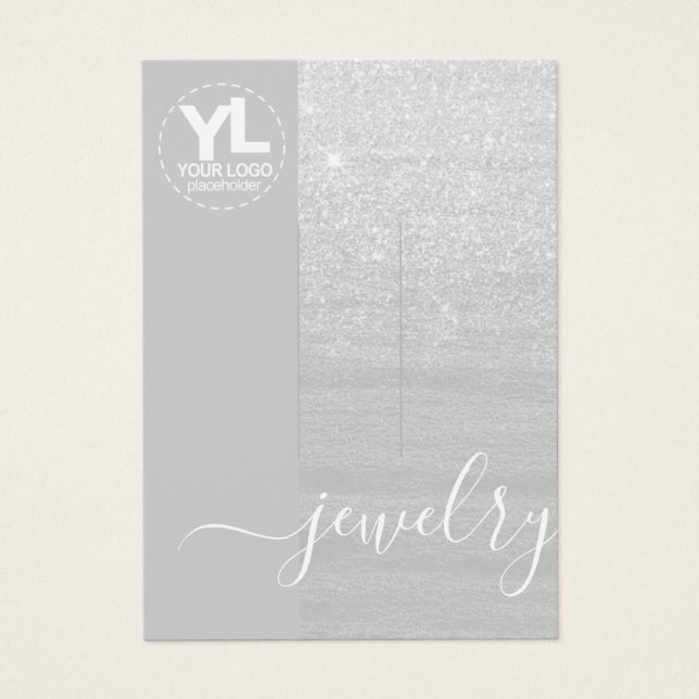 Hair Clips Display Glamour Silver Glitter Glam (Front)