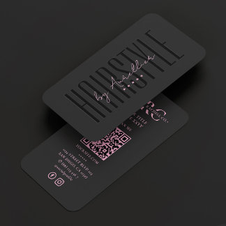 Hair Colourist Stylist Beauty Salon Black Pink Business Card
