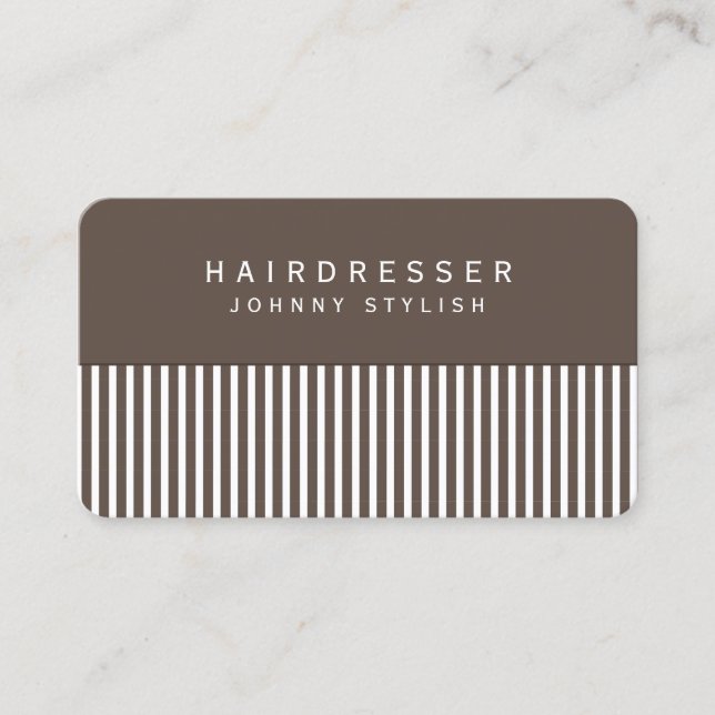 Hair comb inspired look tan business card (Front)