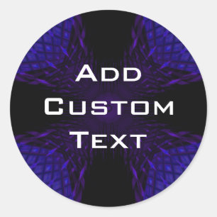 Hair Cross Blue Classic Round Sticker