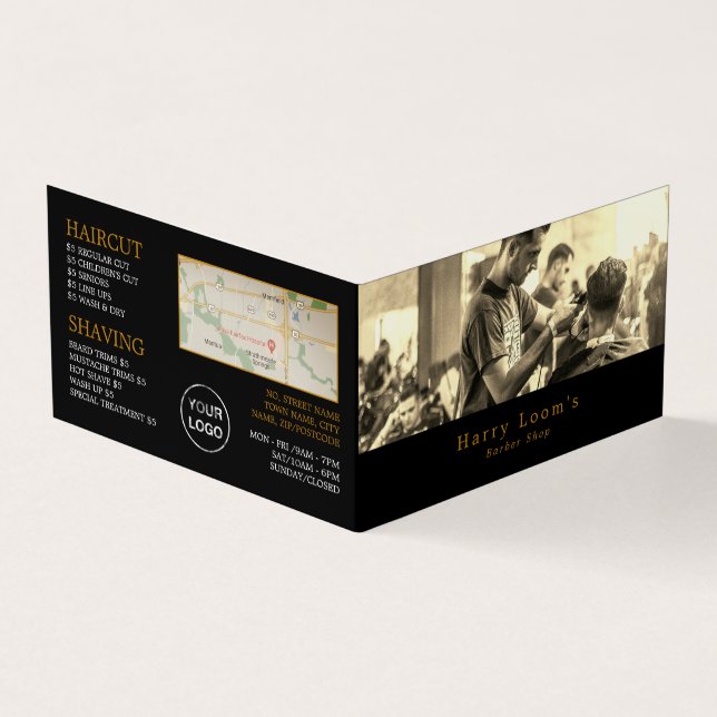 Hair Cut, Men's Barbers, Loyalty Card, Business Card (Outside)