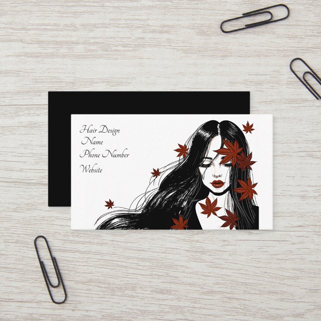 Hair Design Business Card (A stylish business card showcasing a hair design theme.)
