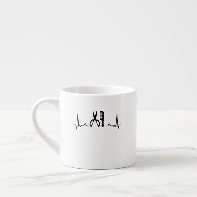 Hair Dresser and Barber Heartbeat Gifts Espresso Cup (Left)