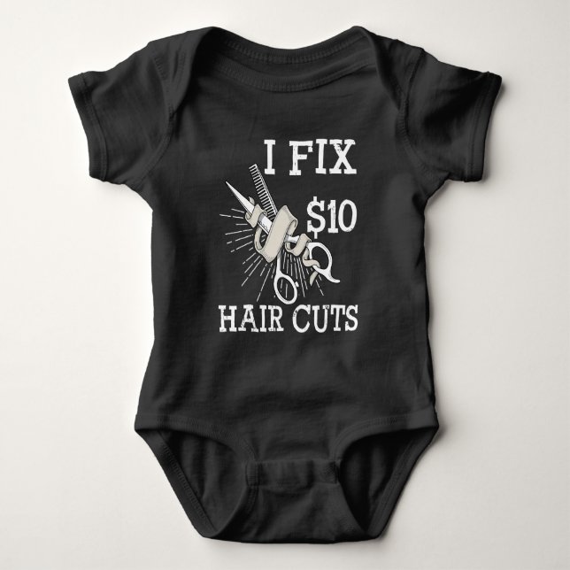 Hair Dresser Barber Hair Stylist Gift Salon Owner Baby Bodysuit (Front)