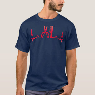 Hair Dresser Barber Heartbeat Xmas Gift T-Shirt