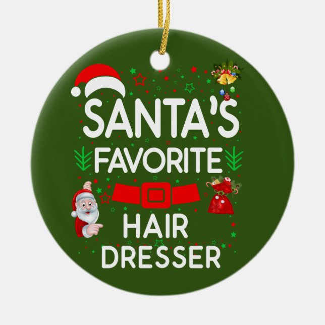 Hair Dresser Ceramic Tree Decoration (Front)