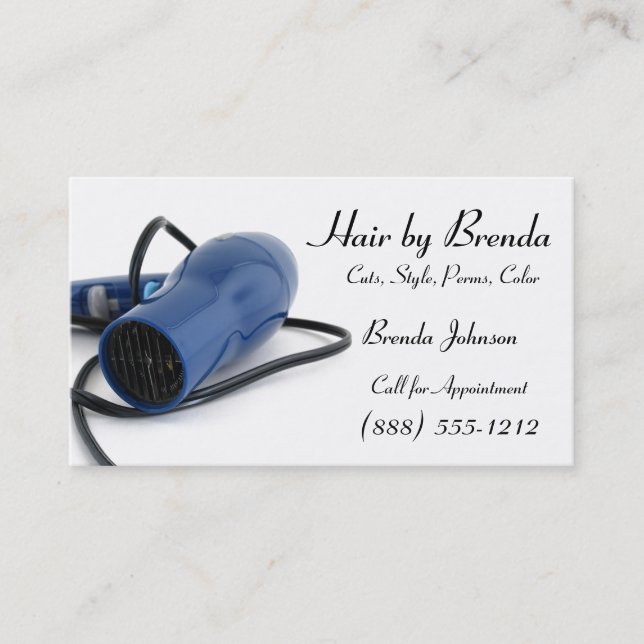 Hair Dryer Business Card (Front)