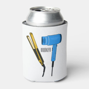 Hair dryer & hair straightener illustration can cooler