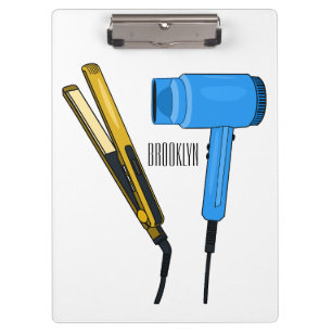 Hair dryer & hair straightener illustration clipboard