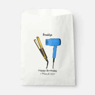 Hair dryer & hair straightener illustration favour bags