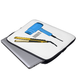 Hair dryer & hair straightener illustration laptop sleeve