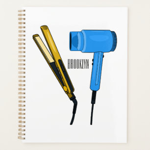 Hair dryer & hair straightener illustration planner