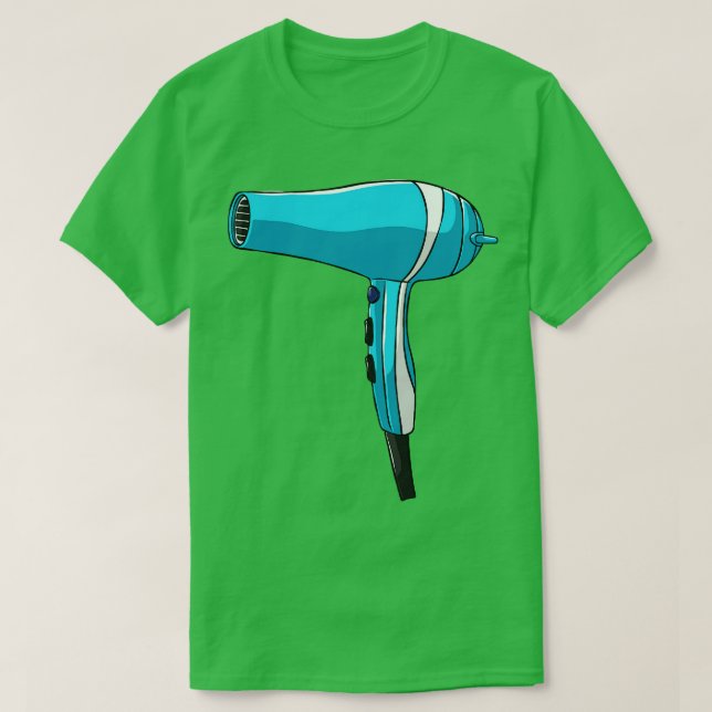 Hair Dryer Hairdresser Barber T-Shirt (Design Front)