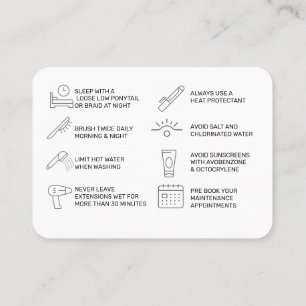 HAIR EXTENSION CARE CARD (pink)