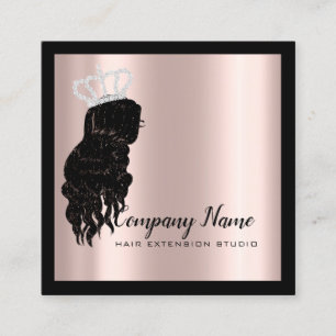 Hair Extension Hair Rose Crown Square Diamond Appointment Card