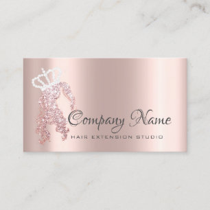 Hair Extension Hair Rose Gold Crown Spark Salon Appointment Card