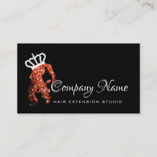 Hair Extension Hair Stylist Black Kiss Red Appointment Card
