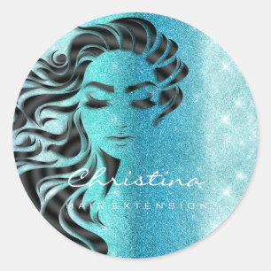 Hair Extension Stylist Makeup Artist Eyelash Spark Classic Round Sticker