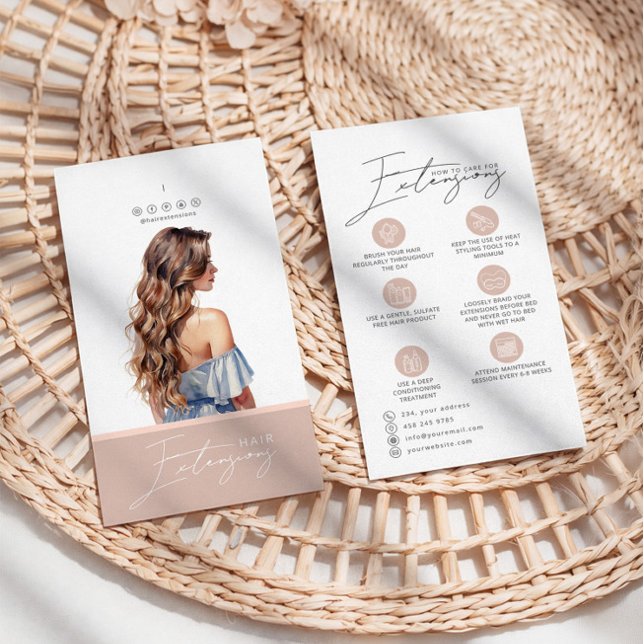 Hair Extensions Care Hang Tag Card (Creator Uploaded)