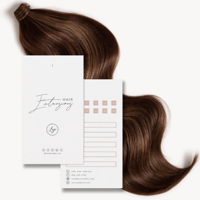 Hair Extensions Care Hang Tag Card With Logo (Creator Uploaded)