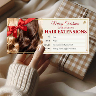 Hair Extensions Christmas Gift Certificate Card