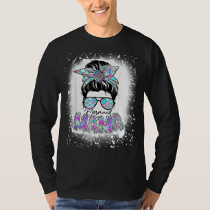 Hair Glasses Mermaid Mama Messy Hair Bun Glasses M T-Shirt