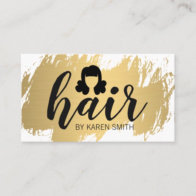HAIR / Gold Brushed / Polka Dots / Stylist Business Card (Front)