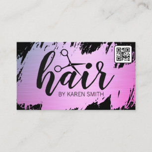 HAIR   Gold Brushed   QR Code Business Card