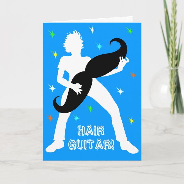 Hair Guitar Birthday Card (Front)
