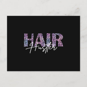 Hair Hustler Hairdresser Leo Print pink Postcard