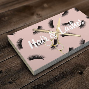 Hair & Lashes Stylist Blush Pink Beauty Salon Business Card