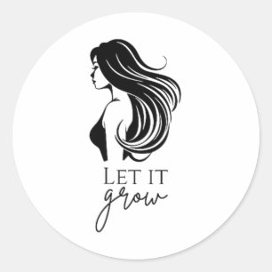 Hair Length Check Growth Chart Womens _1  Classic Round Sticker