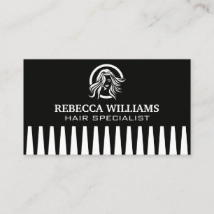 Hair Logo Comb Background Business Card
