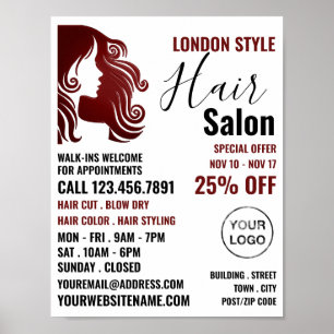 Hair Logo, Hair Stylist, Hair Salon Advert Poster