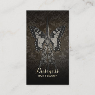 Hair Loyalty Punch Vintage Butterfly & Scissor Card