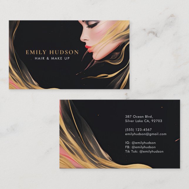 Hair Make Up Artist Beauty  Business Card (Front/Back)