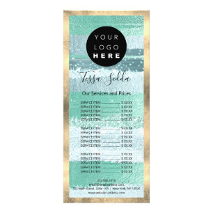 Hair Makeup Body Massage Logo Aqua SPA Beauty Aqua Rack Card