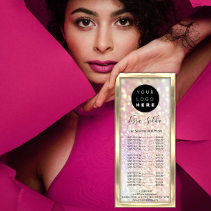 Hair Makeup Body Massage Logo Holograph Glitter Rack Card